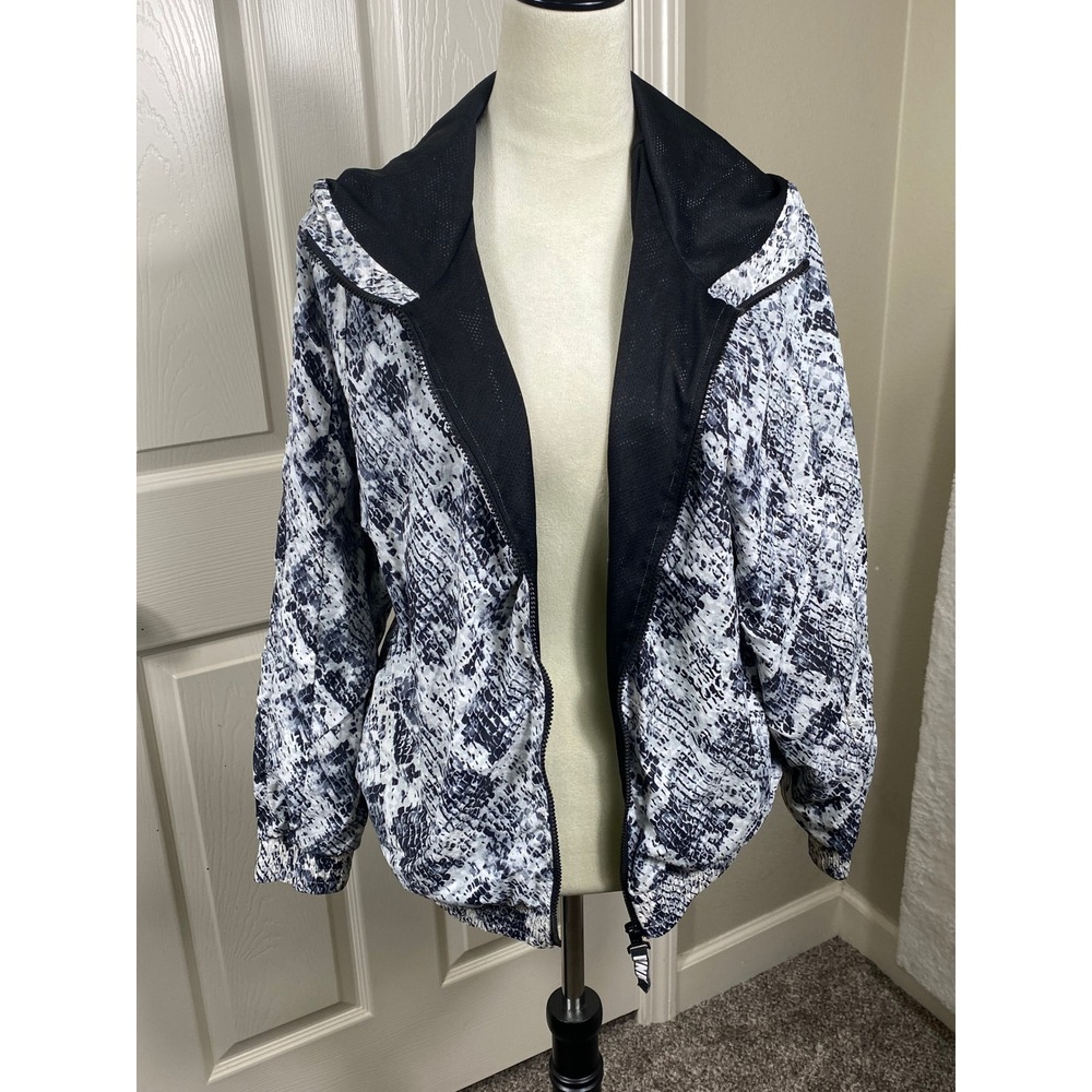 PINK Victoria's Secret Windbreaker Jacket Snakeskin Print Hooded XS
